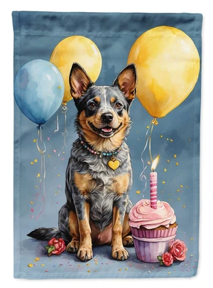 Australian Cattle Dog Happy Birthday Garden Flag Mailbox Flag Decorative Yard Flag Banner Outside Patio Artwork Yard Flower Beds