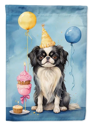 Japanese Chin Happy Birthday House Flag Large Porch Sleeve Pole Decorative Outside Yard Banner Artwork Wall Hanging, Polyester, Japanese Chin Happy Birthday House Flag Large Porch Sleeve Pole Decorative Outside Yard Banner Artwork Wall Hanging, Polyester,