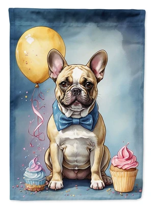 French Bulldog Happy Birthday House Flag Large Porch Sleeve Pole Decorative Outside Yard Banner Artwork Wall Hanging, Polyester, French Bulldog Happy Birthday House Flag Large Porch Sleeve Pole Decorative Outside Yard Banner Artwork Wall Hanging, Polyester,
