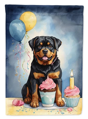 Rottweiler Happy Birthday Garden Flag Mailbox Flag Decorative Yard Flag Banner Outside Patio Artwork Yard Flower Beds, Garden Si