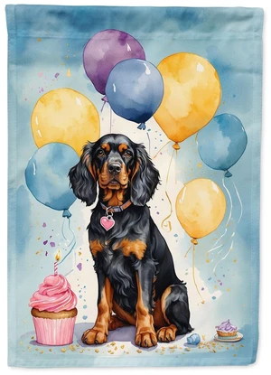 Gordon Setter Happy Birthday Garden Flag Mailbox Flag Decorative Yard Flag Banner Outside Patio Artwork Yard Flower Beds, Garden