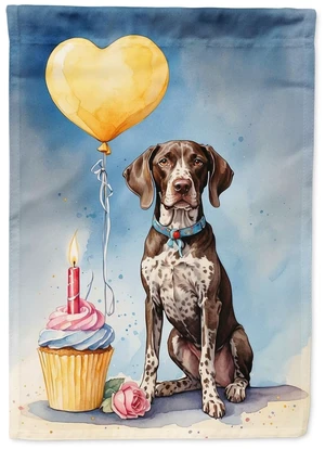 German Shorthaired Pointer Happy Birthday House Flag Large Porch Sleeve Pole Decorative Outside Yard Banner Artwork Wall Hanging German Shorthaired Pointer Happy Birthday House Flag Large Porch Sleeve Pole Decorative Outside Yard Banner Artwork Wall Hanging