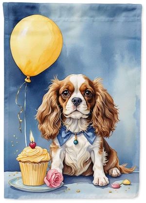 Cavalier Spaniel Happy Birthday House Flag Large Porch Sleeve Pole Decorative Outside Yard Banner Artwork Wall Hanging, Polyeste Cavalier Spaniel Happy Birthday House Flag Large Porch Sleeve Pole Decorative Outside Yard Banner Artwork Wall Hanging, Polyeste