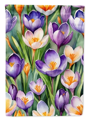 Crocus Flowers House Flag Large Porch Sleeve Pole Decorative Outside Yard Banner Artwork Wall Hanging, Polyester, House Size, Mu Crocus Flowers House Flag Large Porch Sleeve Pole Decorative Outside Yard Banner Artwork Wall Hanging, Polyester, House Size, Mu