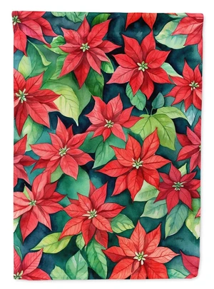 Poinsettias Garden Flag Mailbox Decorative Yard Banner Outside Patio Artwork for Flower Beds, Garden Size, Multicolor
