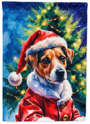 Jack Russell Terrier Christmas Garden Flag Mailbox Decorative Yard Banner Outside Patio Artwork for Flower Beds, Garden Size, Mu