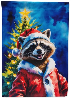 Raccoon Christmas Garden Flag Mailbox Decorative Yard Banner Outside Patio Artwork for Flower Beds, Garden Size, Multicolor