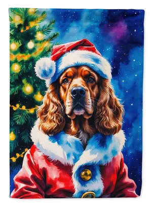 Cocker Spaniel Christmas House Flag Large Porch Sleeve Pole Decorative Outside Yard Banner Artwork Wall Hanging, Polyester, Hous Cocker Spaniel Christmas House Flag Large Porch Sleeve Pole Decorative Outside Yard Banner Artwork Wall Hanging, Polyester, Hous