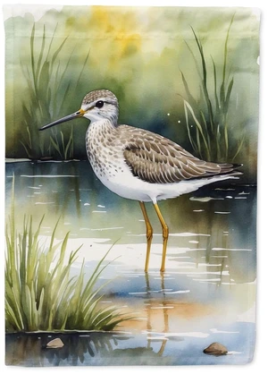 Lesser Yellowlegs Bird House Flag Large Porch Sleeve Pole Decorative Outside Yard Banner Artwork Wall Hanging, Polyester, House