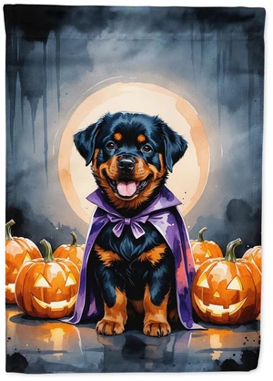 Rottweiler Puppy Halloween Garden Flag Mailbox Decorative Yard Banner Outside Patio Artwork for Flower Beds, Garden Size, Multic