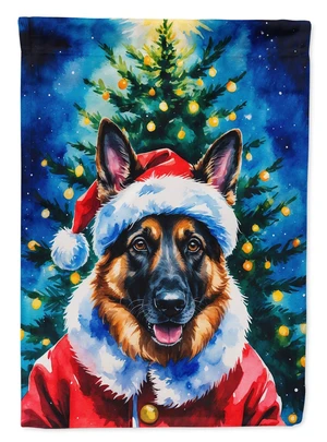 German Shepherd Christmas Garden Flag Mailbox Decorative Yard Banner Outside Patio Artwork for Flower Beds, Garden Size, Multico