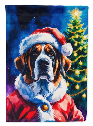 Saint Bernard Christmas House Flag Large Porch Sleeve Pole Decorative Outside Yard Banner Artwork Wall Hanging, Polyester, House Saint Bernard Christmas House Flag Large Porch Sleeve Pole Decorative Outside Yard Banner Artwork Wall Hanging, Polyester, House