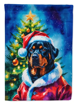 Rottweiler Christmas House Flag Large Porch Sleeve Pole Decorative Outside Yard Banner Artwork Wall Hanging, Polyester, House Si Rottweiler Christmas House Flag Large Porch Sleeve Pole Decorative Outside Yard Banner Artwork Wall Hanging, Polyester, House Si