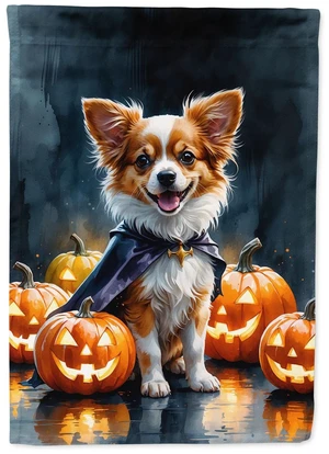 Papillon Puppy Halloween Garden Flag Mailbox Decorative Yard Banner Outside Patio Artwork for Flower Beds, Garden Size, Multicol Papillon Puppy Halloween Garden Flag Mailbox Decorative Yard Banner Outside Patio Artwork for Flower Beds, Garden Size, Multicol