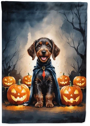 German Wirehaired Pointer Puppy Halloween House Flag Large Porch Sleeve Pole Decorative Outside Yard Banner Artwork Wall Hanging German Wirehaired Pointer Puppy Halloween House Flag Large Porch Sleeve Pole Decorative Outside Yard Banner Artwork Wall Hanging
