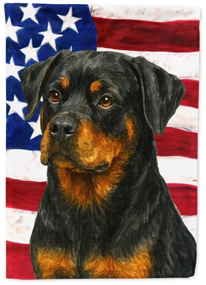 Rottweiler American Flag Garden Flag Mailbox Decorative Yard Banner Outside Patio Artwork for Flower Beds, Garden Size, Multicol