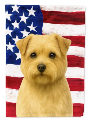 Wheaten Norfolk Terrier American Flag Garden Flag Mailbox Decorative Yard Banner Outside Patio Artwork for Flower Beds, Garden S