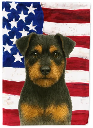 Black and Tan Norfolk Terrier American Flag Garden Flag Mailbox Decorative Yard Banner Outside Patio Artwork for Flower Beds, Ga Black and Tan Norfolk Terrier American Flag Garden Flag Mailbox Decorative Yard Banner Outside Patio Artwork for Flower Beds, Ga
