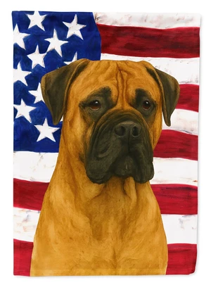 Fawn Bullmastiff American Flag House Flag Large Porch Sleeve Pole Decorative Outside Yard Banner Artwork Wall Hanging, Polyester Fawn Bullmastiff American Flag House Flag Large Porch Sleeve Pole Decorative Outside Yard Banner Artwork Wall Hanging, Polyester