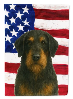 Black and Tan Otterhound American Flag Garden Flag Mailbox Decorative Yard Banner Outside Patio Artwork for Flower Beds, Garden Black and Tan Otterhound American Flag Garden Flag Mailbox Decorative Yard Banner Outside Patio Artwork for Flower Beds, Garden