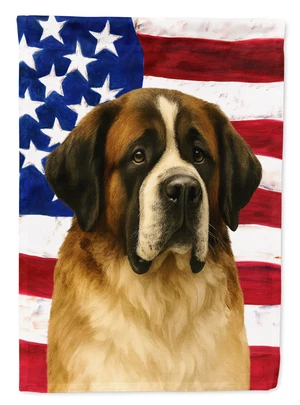 Brindle and White Saint Bernard American Flag Garden Flag Mailbox Decorative Yard Banner Outside Patio Artwork for Flower Beds, Brindle and White Saint Bernard American Flag Garden Flag Mailbox Decorative Yard Banner Outside Patio Artwork for Flower Beds,