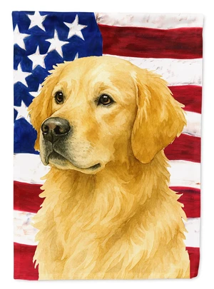 Light Golden Retriever American Flag Garden Flag Mailbox Decorative Yard Banner Outside Patio Artwork for Flower Beds, Garden Si