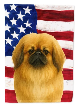 Fawn Pekingese American Flag Garden Flag Mailbox Decorative Yard Banner Outside Patio Artwork for Flower Beds, Garden Size, Mult Fawn Pekingese American Flag Garden Flag Mailbox Decorative Yard Banner Outside Patio Artwork for Flower Beds, Garden Size, Mult