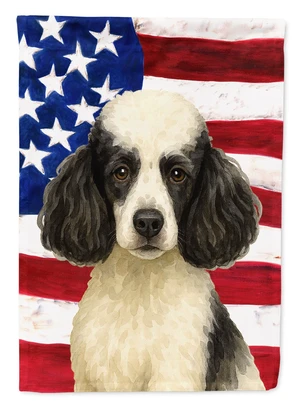 Parti Miniature Poodle American Flag Garden Flag Mailbox Decorative Yard Banner Outside Patio Artwork for Flower Beds, Garden Si