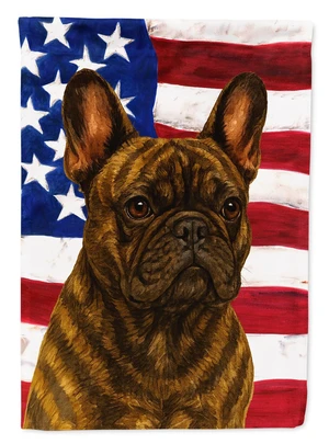 Brindle French Bulldog American Flag Garden Flag Mailbox Decorative Yard Banner Outside Patio Artwork for Flower Beds, Garden Si Brindle French Bulldog American Flag Garden Flag Mailbox Decorative Yard Banner Outside Patio Artwork for Flower Beds, Garden Si