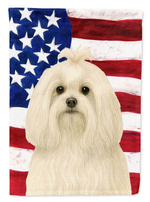 Maltese American Flag House Flag Large Porch Sleeve Pole Decorative Outside Yard Banner Artwork Wall Hanging, Polyester, House S Maltese American Flag House Flag Large Porch Sleeve Pole Decorative Outside Yard Banner Artwork Wall Hanging, Polyester, House S