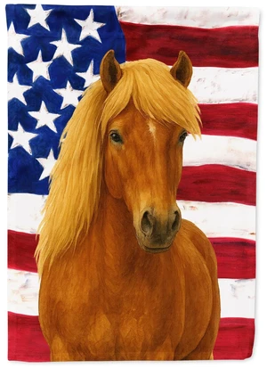 Chestnut Icelandic Horse with Flaxen Mane American House Flag Large Porch Sleeve Pole Decorative Outside Yard Banner Artwork Wal Chestnut Icelandic Horse with Flaxen Mane American House Flag Large Porch Sleeve Pole Decorative Outside Yard Banner Artwork Wal