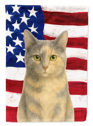 Dilute Tortoiseshell Cat American Garden Flag Mailbox Decorative Yard Banner Outside Patio Artwork for Flower Beds, Garden Size,