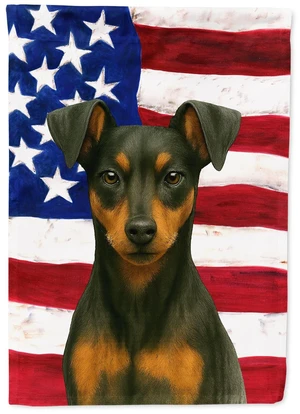 Black and Rust Miniature Pinscher American Flag House Flag Large Porch Sleeve Pole Decorative Outside Yard Banner Artwork Wall H Black and Rust Miniature Pinscher American Flag House Flag Large Porch Sleeve Pole Decorative Outside Yard Banner Artwork Wall H