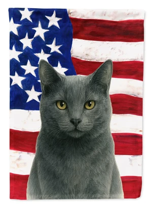 Gray Cat American House Flag Large Porch Sleeve Pole Decorative Outside Yard Banner Artwork Wall Hanging, Polyester, House Size, Gray Cat American House Flag Large Porch Sleeve Pole Decorative Outside Yard Banner Artwork Wall Hanging, Polyester, House Size,