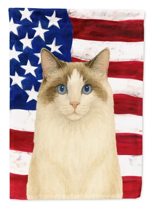 Ragdoll Bicolor Cat American House Flag Large Porch Sleeve Pole Decorative Outside Yard Banner Artwork Wall Hanging, Polyester, Ragdoll Bicolor Cat American House Flag Large Porch Sleeve Pole Decorative Outside Yard Banner Artwork Wall Hanging, Polyester,
