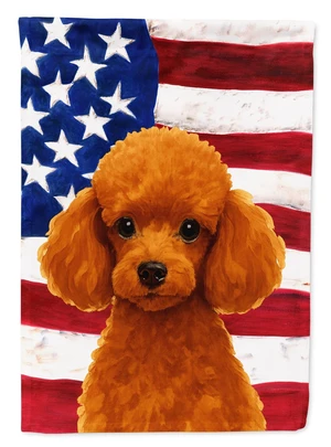 Red Toy Poodle American Flag House Flag Large Porch Sleeve Pole Decorative Outside Yard Banner Artwork Wall Hanging, Polyester, Red Toy Poodle American Flag House Flag Large Porch Sleeve Pole Decorative Outside Yard Banner Artwork Wall Hanging, Polyester,