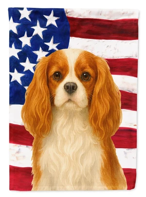 Blenheim Cavalier Spaniel American Flag House Flag Large Porch Sleeve Pole Decorative Outside Yard Banner Artwork Wall Hanging, Blenheim Cavalier Spaniel American Flag House Flag Large Porch Sleeve Pole Decorative Outside Yard Banner Artwork Wall Hanging,