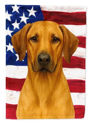 Rhodesian Ridgeback American Flag House Flag Large Porch Sleeve Pole Decorative Outside Yard Banner Artwork Wall Hanging, Polyes Rhodesian Ridgeback American Flag House Flag Large Porch Sleeve Pole Decorative Outside Yard Banner Artwork Wall Hanging, Polyes