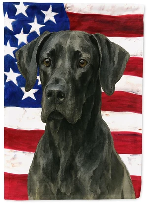 Black Great Dane American Flag House Flag Large Porch Sleeve Pole Decorative Outside Yard Banner Artwork Wall Hanging, Polyester Black Great Dane American Flag House Flag Large Porch Sleeve Pole Decorative Outside Yard Banner Artwork Wall Hanging, Polyester