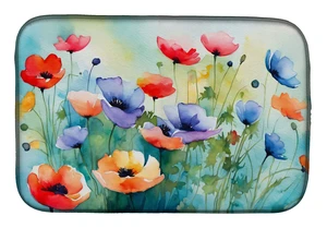 Anemones in Watercolor Dish Drying Mat Absorbent Dish Drying Mat Pad for Kitchen Counter Dish Drainer Mat for Countertop, 14 x 2 Anemones in Watercolor Dish Drying Mat Absorbent Dish Drying Mat Pad for Kitchen Counter Dish Drainer Mat for Countertop, 14 x 2