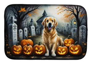 Golden Retriever Spooky Halloween Dish Drying Mat Absorbent Dish Drying Mat Pad for Kitchen Counter Dish Drainer Mat for Counter Golden Retriever Spooky Halloween Dish Drying Mat Absorbent Dish Drying Mat Pad for Kitchen Counter Dish Drainer Mat for Counter