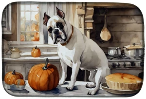 Boxer Fall Kitchen Pumpkins Dish Drying Mat Absorbent Dish Drying Mat Pad for Kitchen Counter Dish Drainer Mat for Countertop, 1 Boxer Fall Kitchen Pumpkins Dish Drying Mat Absorbent Dish Drying Mat Pad for Kitchen Counter Dish Drainer Mat for Countertop, 1