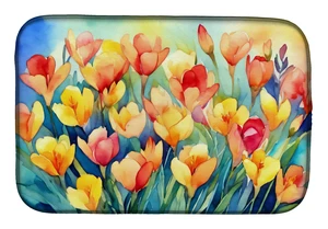 Freesias in Watercolor Dish Drying Mat Absorbent Dish Drying Mat Pad for Kitchen Counter Dish Drainer Mat for Countertop, 14 x 2 Freesias in Watercolor Dish Drying Mat Absorbent Dish Drying Mat Pad for Kitchen Counter Dish Drainer Mat for Countertop, 14 x 2