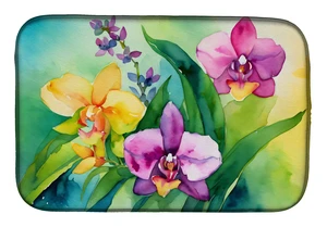 Orchids in Watercolor Dish Drying Mat Absorbent Dish Drying Mat Pad for Kitchen Counter Dish Drainer Mat for Countertop, 14 x 21 Orchids in Watercolor Dish Drying Mat Absorbent Dish Drying Mat Pad for Kitchen Counter Dish Drainer Mat for Countertop, 14 x 21