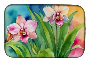 Orchids in Watercolor Dish Drying Mat Absorbent Dish Drying Mat Pad for Kitchen Counter Dish Drainer Mat for Countertop, 14 x 21 Orchids in Watercolor Dish Drying Mat Absorbent Dish Drying Mat Pad for Kitchen Counter Dish Drainer Mat for Countertop, 14 x 21
