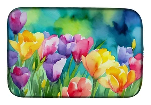 Freesias in Watercolor Dish Drying Mat Absorbent Dish Drying Mat Pad for Kitchen Counter Dish Drainer Mat for Countertop, 14 x 2 Freesias in Watercolor Dish Drying Mat Absorbent Dish Drying Mat Pad for Kitchen Counter Dish Drainer Mat for Countertop, 14 x 2