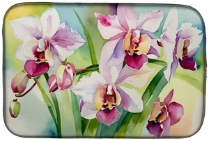 Orchids in Watercolor Dish Drying Mat Absorbent Dish Drying Mat Pad for Kitchen Counter Dish Drainer Mat for Countertop, 14 x 21 Orchids in Watercolor Dish Drying Mat Absorbent Dish Drying Mat Pad for Kitchen Counter Dish Drainer Mat for Countertop, 14 x 21