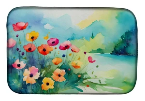 Anemones in Watercolor Dish Drying Mat Absorbent Dish Drying Mat Pad for Kitchen Counter Dish Drainer Mat for Countertop, 14 x 2 Anemones in Watercolor Dish Drying Mat Absorbent Dish Drying Mat Pad for Kitchen Counter Dish Drainer Mat for Countertop, 14 x 2