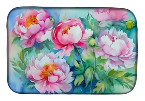 Peonies in Watercolor Dish Drying Mat Absorbent Dish Drying Mat Pad for Kitchen Counter Dish Drainer Mat for Countertop, 14 x 21 Peonies in Watercolor Dish Drying Mat Absorbent Dish Drying Mat Pad for Kitchen Counter Dish Drainer Mat for Countertop, 14 x 21