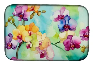 Orchids in Watercolor Dish Drying Mat Absorbent Dish Drying Mat Pad for Kitchen Counter Dish Drainer Mat for Countertop, 14 x 21 Orchids in Watercolor Dish Drying Mat Absorbent Dish Drying Mat Pad for Kitchen Counter Dish Drainer Mat for Countertop, 14 x 21